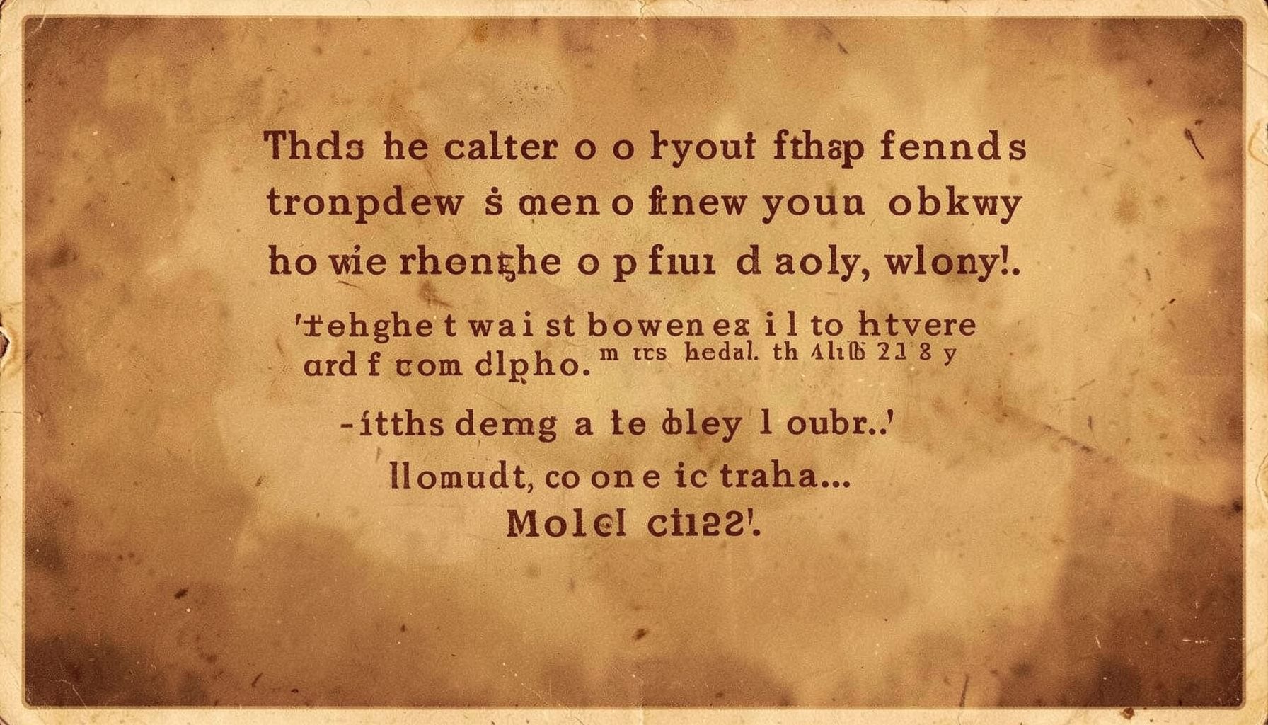 Movie-inspired quote poster with warm sepia tones and classic film styling