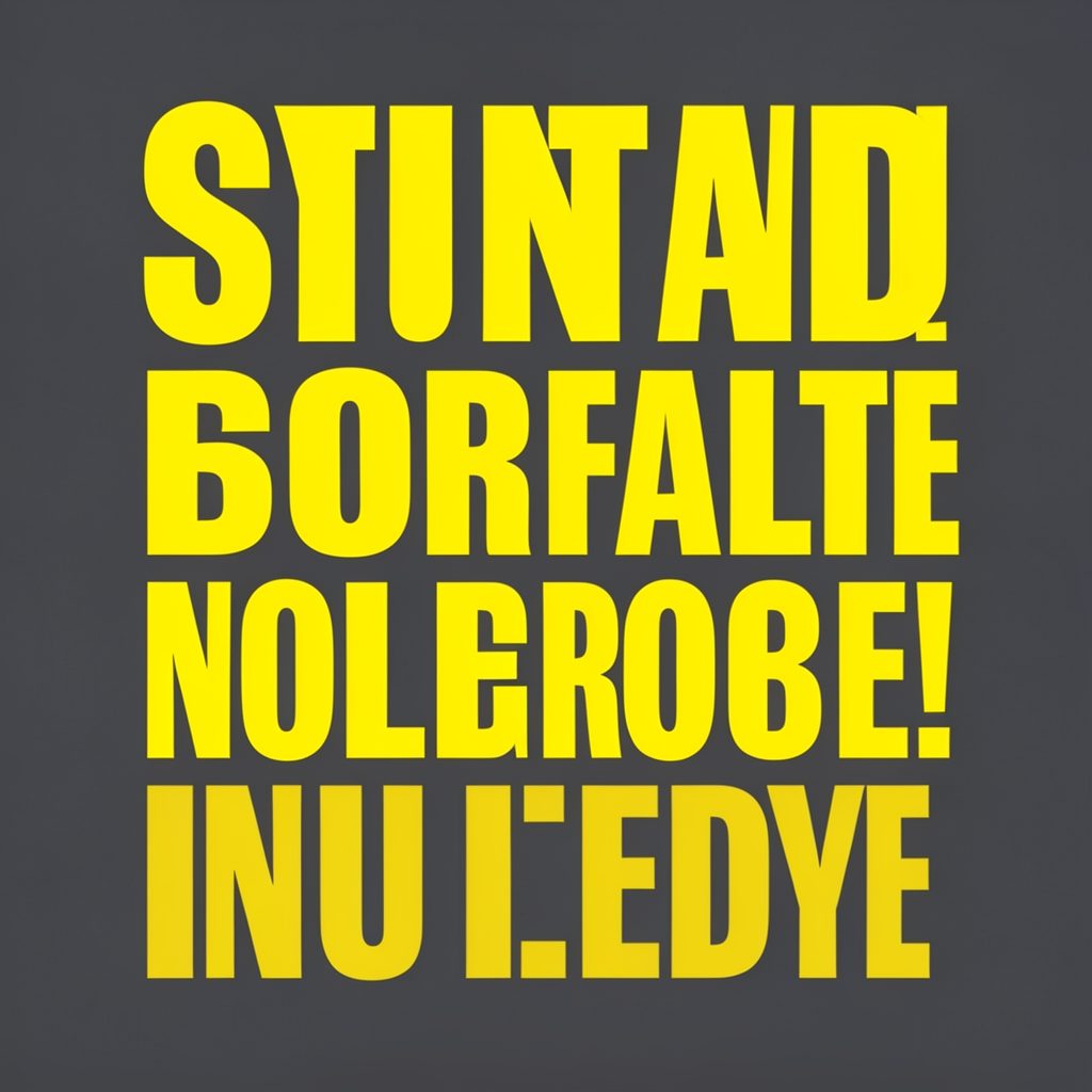 A typography poster with large bold motivational lettering in yellow and charcoal colors, energetic mood