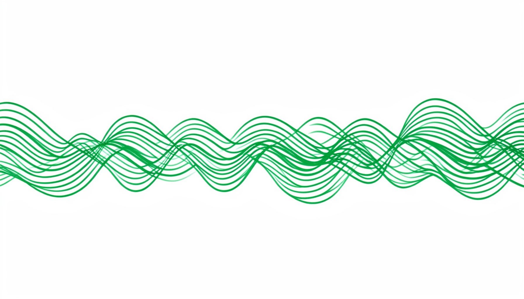 Soundwave art print of a music lyric line rendered in green wave lines on white